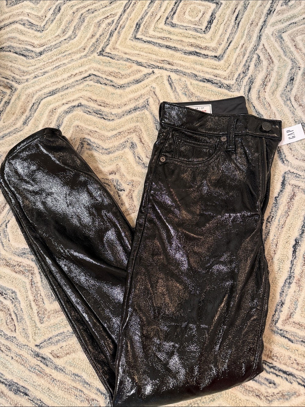 GAP Women's Glossy Black vintage slim high rise 26 2R